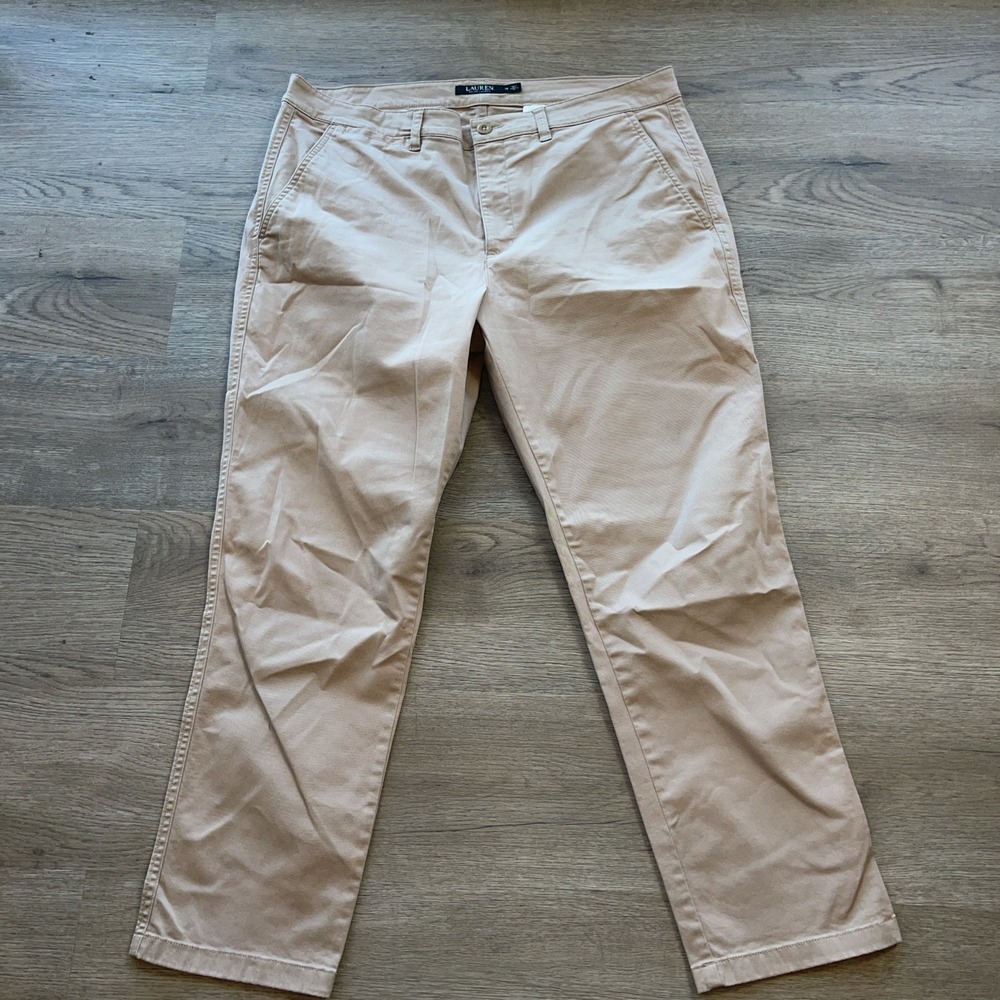 Lauren Ralph Lauren Khaki Chino Pants Petite | Size 16